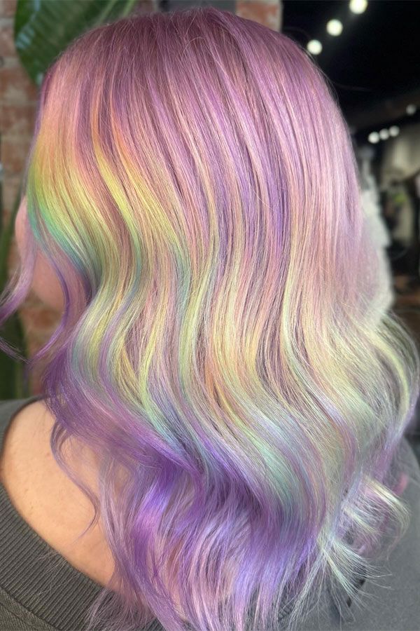 Collarbone Layers Pastel Rainbow Collarbone Layers Pastel Rainbow — Galaxy Hair
