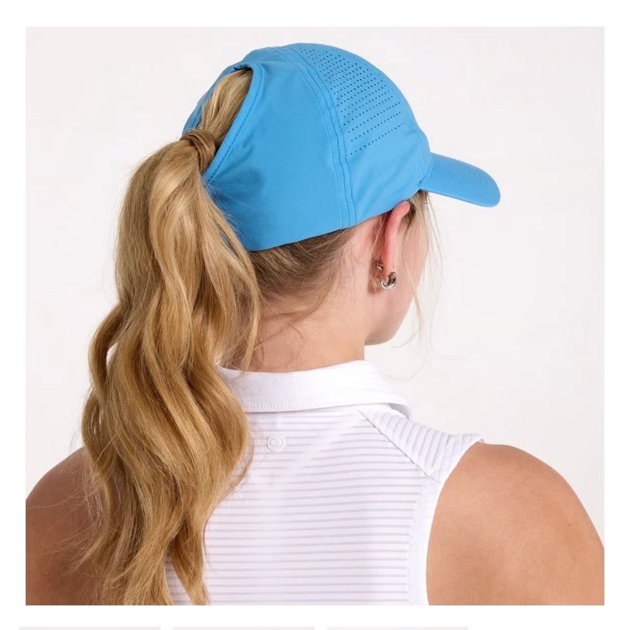 Blonde Ponytail with Cap Blonde Ponytail with Cap — Golf Hairstyles