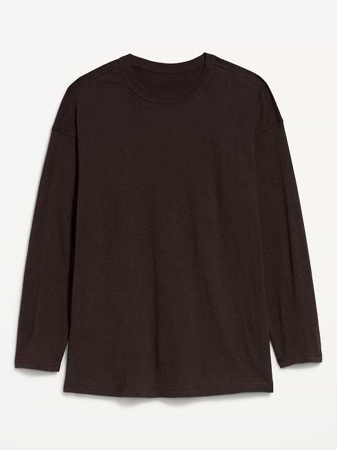 Dark Brown Oversized Long-Sleeve T-Shirt — Oversized Shirts
