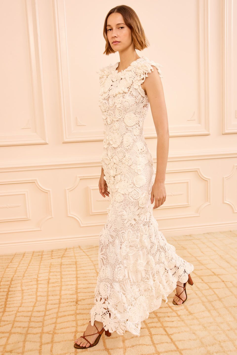 Bridal Ivory Crochet and Lace Mermaid Maxi Dress Bridal Ivory Crochet and Lace Mermaid Maxi Dress — Crochet Dresses