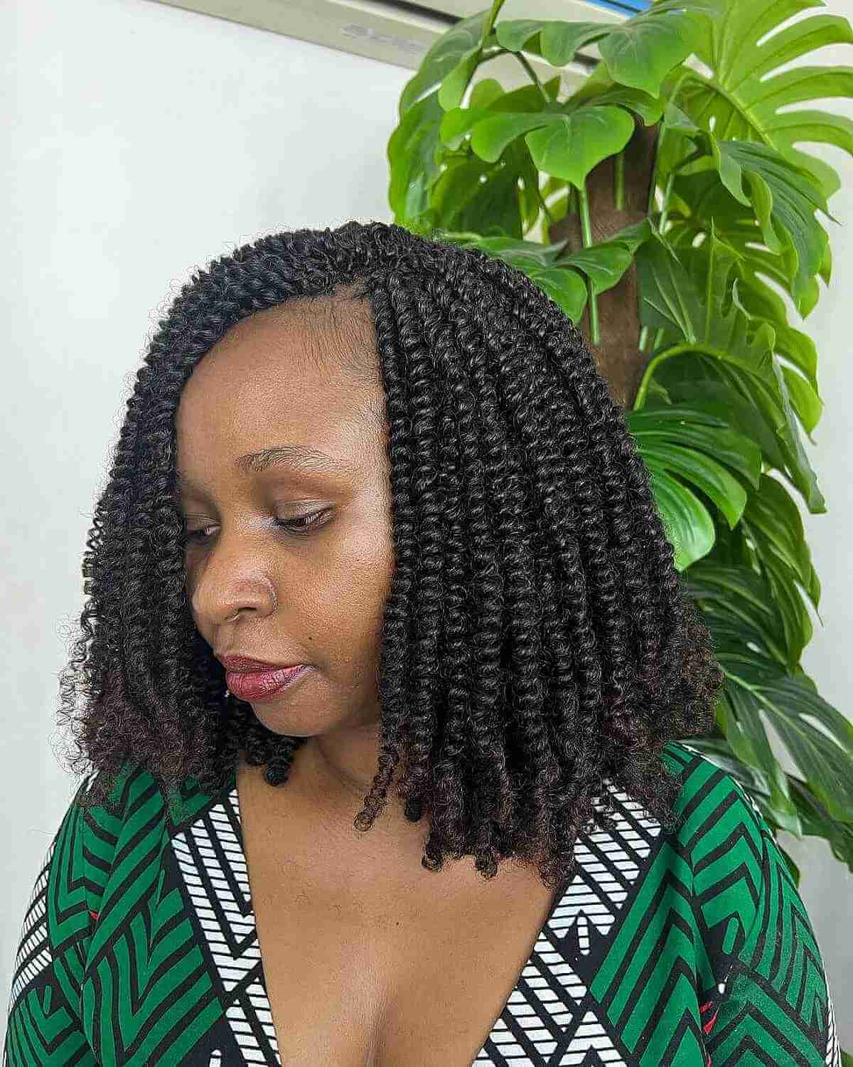 Defined Collarbone Kinky Twist Bob — Kinky Twists