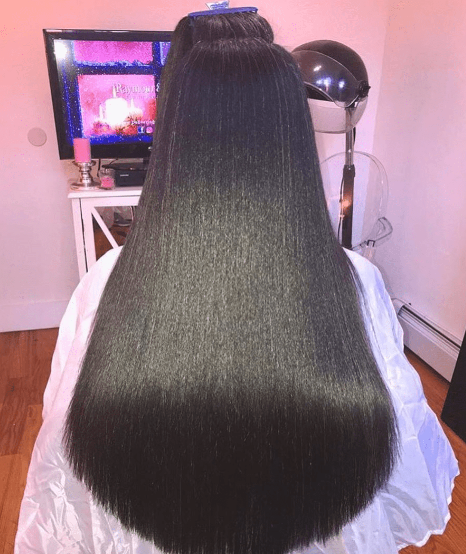 Long Layered Black Hair With Shine Long Layered Black Hair With Shine — Silk Press