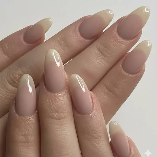 Sheer Pink French Tips Pale Yellow — Interview Nails