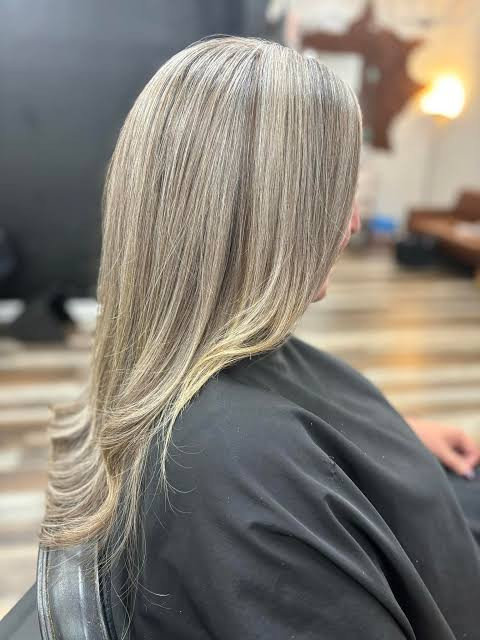 Dimensional Ash Blonde Lob with Dark Lowlights Dimensional Ash Blonde Lob with Dark Lowlights — Lowlights Over 50