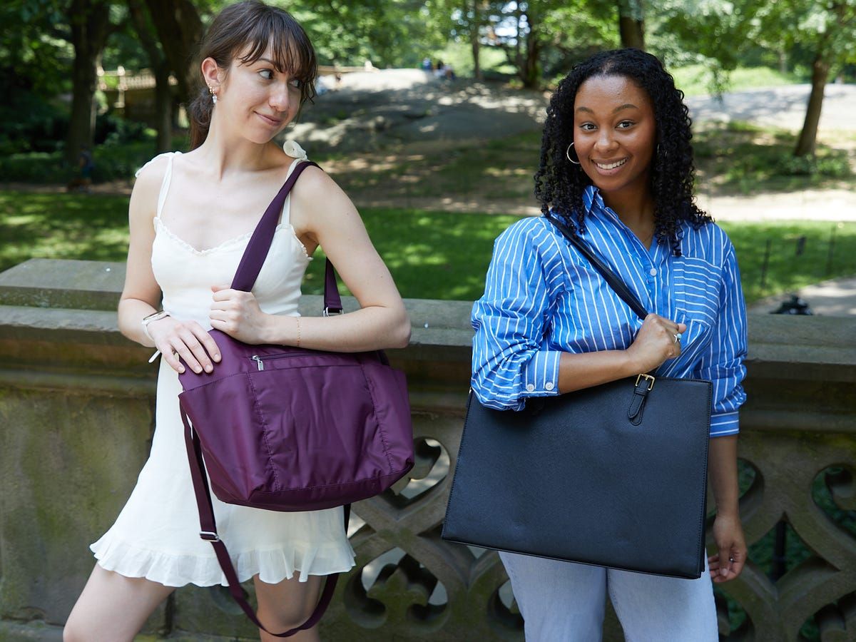 Purple Nylon Shoulder Bag for Casual Chic — Laptop Bags for Women