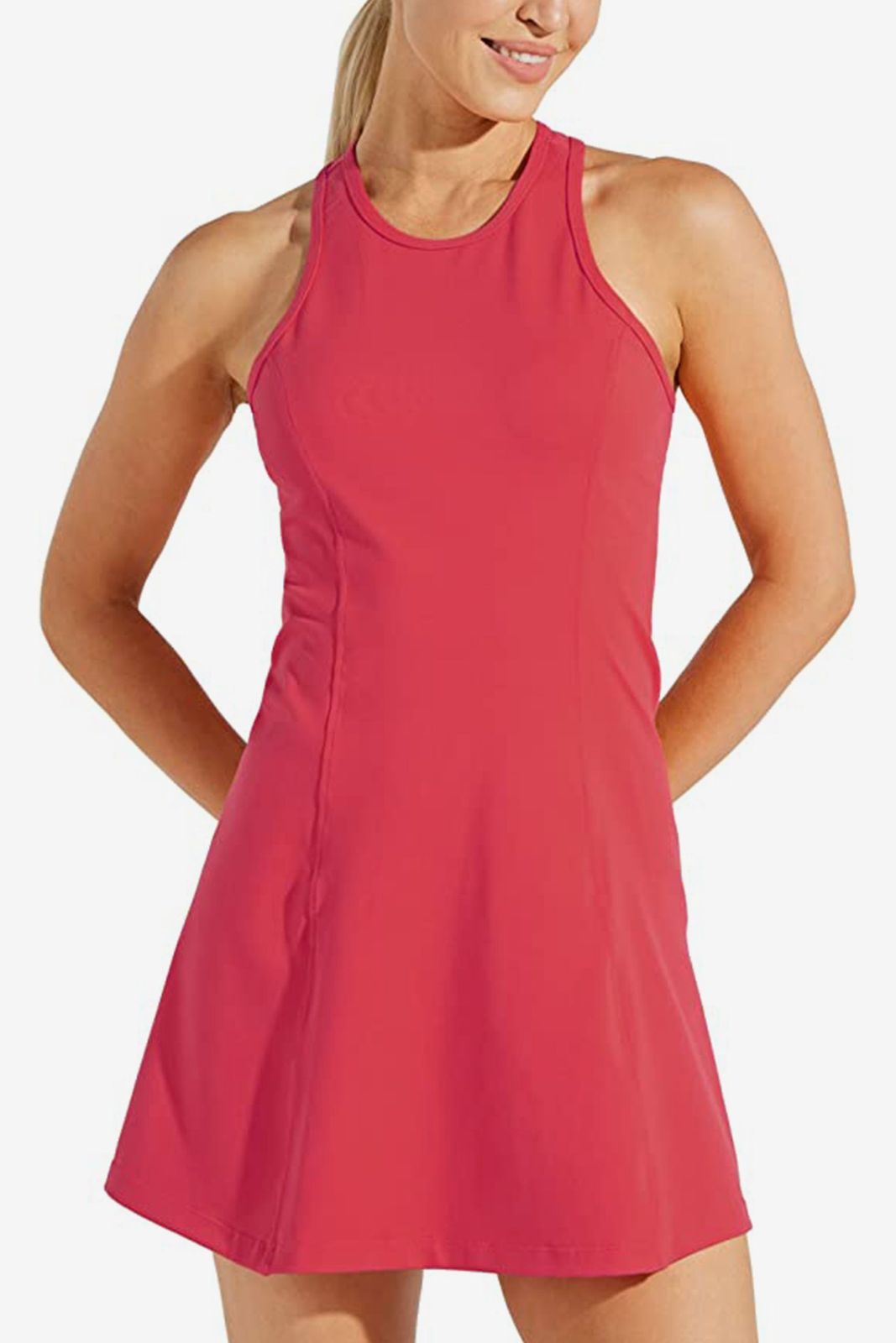 Coral Pink Racerback Athletic Dress — Exercise Dresses