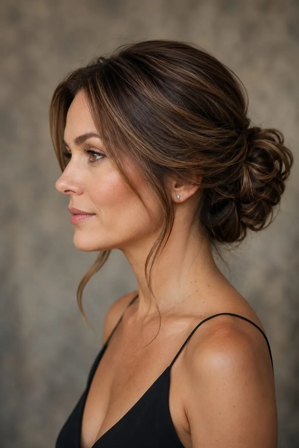 Long Effortless Dark Brown Textured Updo Long Effortless Dark Brown Textured Updo — Updos for Long Hair