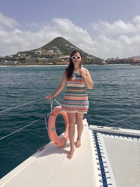 Multicolored Chevron Knit Mini Dress for Daytime Cruises — Cruise Dresses