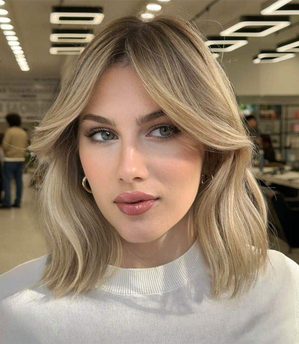 Lob Visual Idea — Medium Hair with Bangs