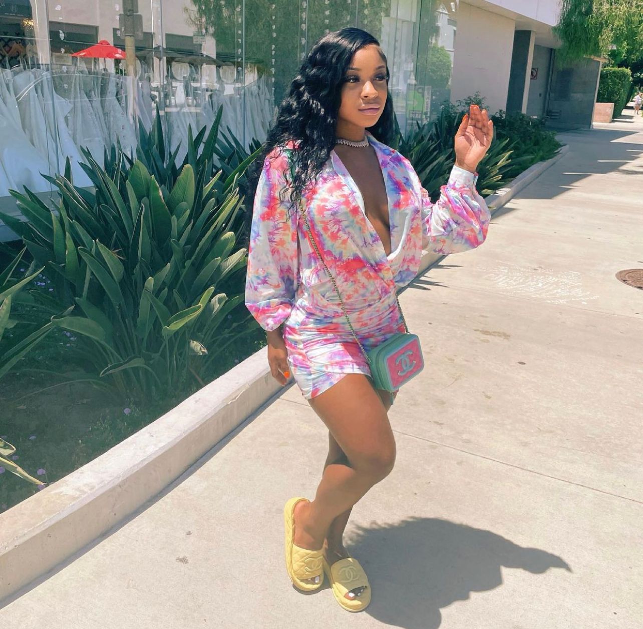 Ruched Tie-Dye Mini Dress for Casual Parties — Fashion Nova Outfits