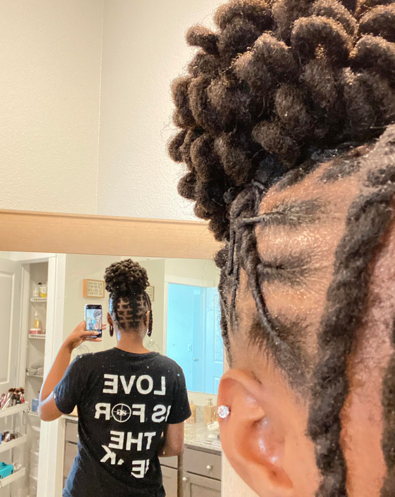 Thick Coily Locs Crown Bun — Loc Petals