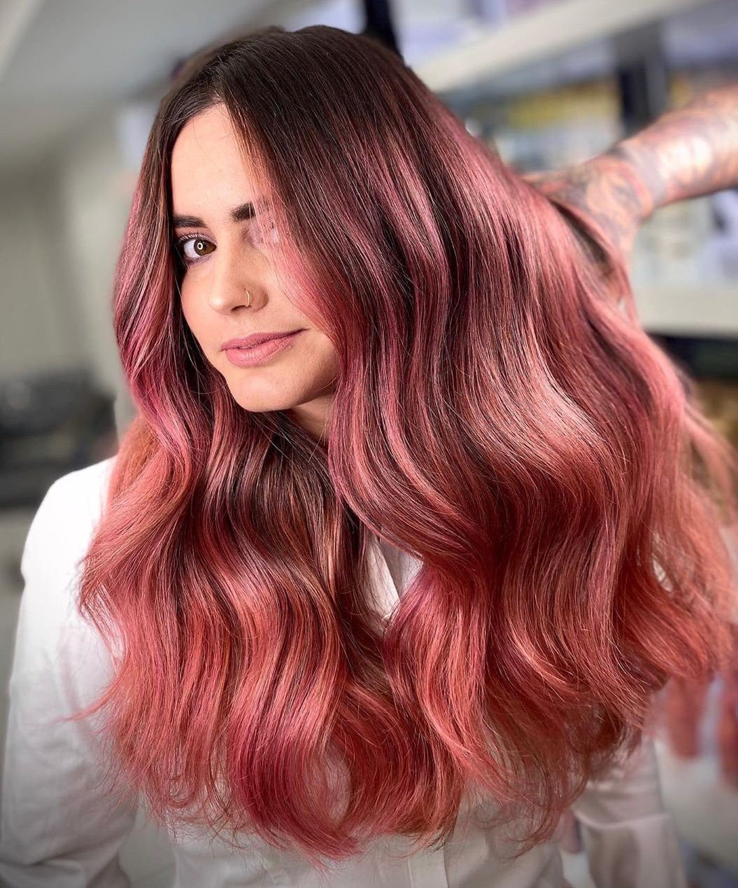 Rose Gold and Pink Blend — Pastel Hair