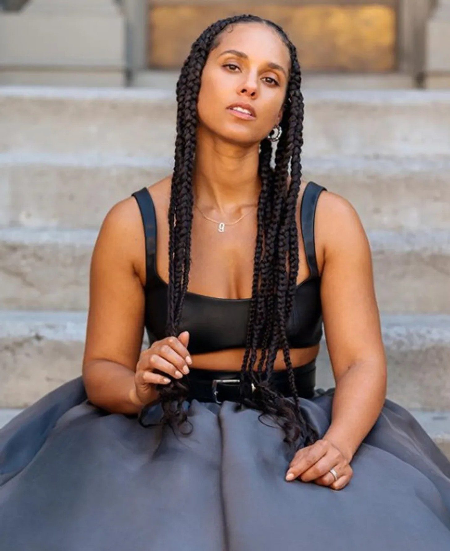 Two Long Thick Mid-Back Braids Two Long Thick Mid-Back Braids — Alicia Keys Braids
