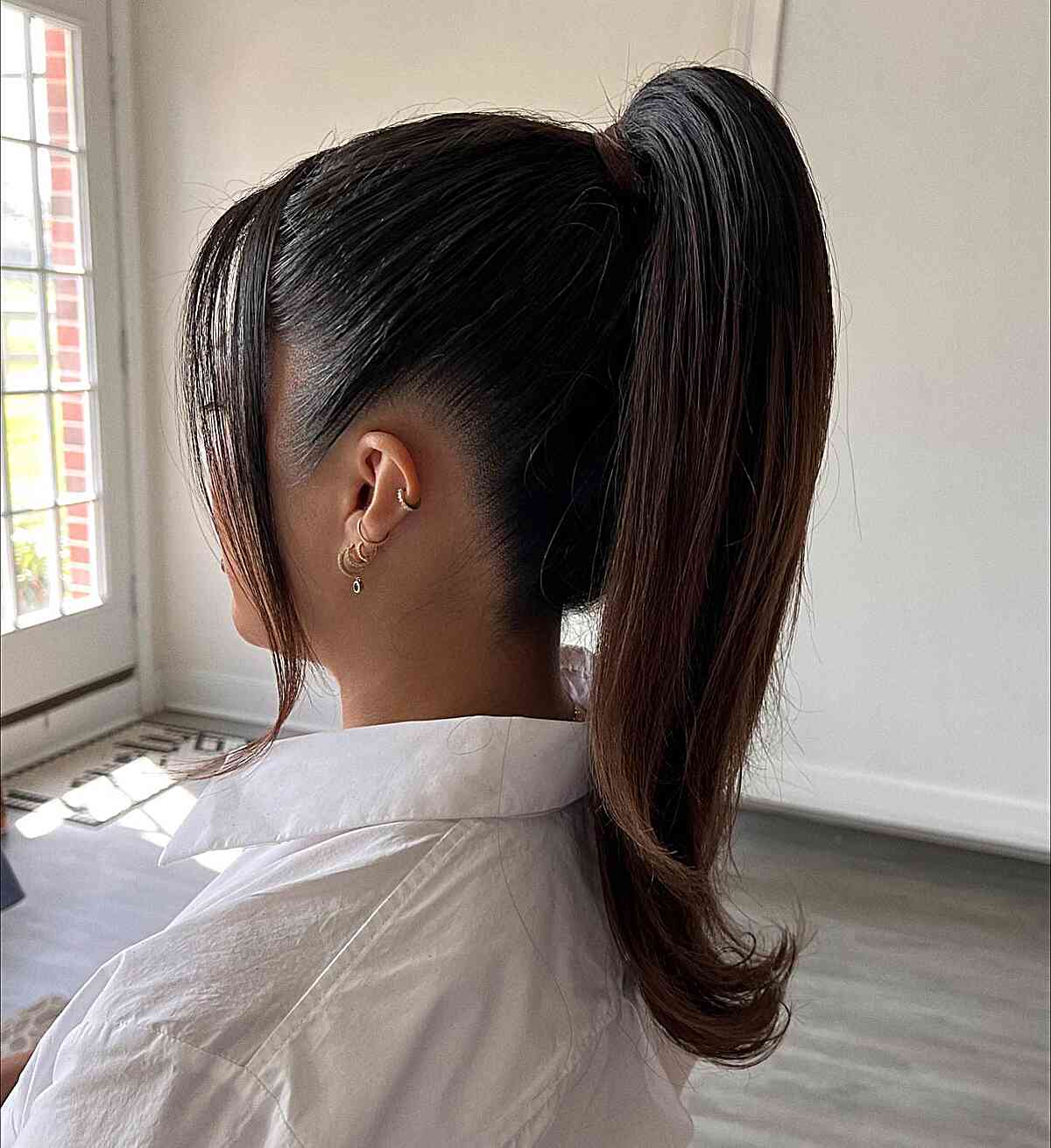 No Bangs Visual Idea No Bangs Visual Idea — High Ponytail