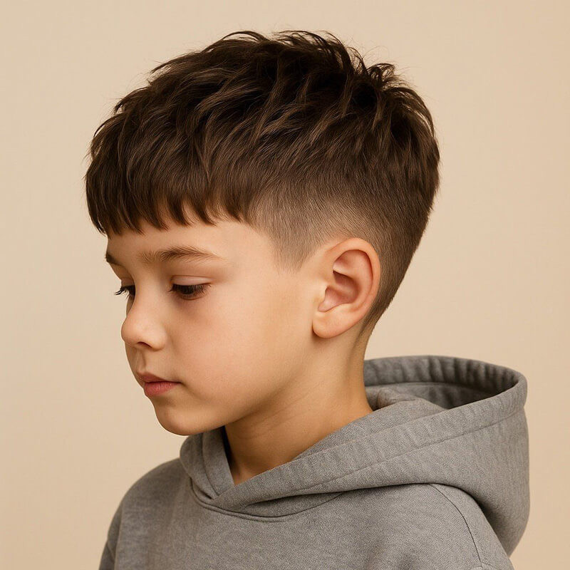 Crop With Textured Fringe And Fade Visual Idea Crop With Textured Fringe And Fade Visual Idea — Boys Haircuts