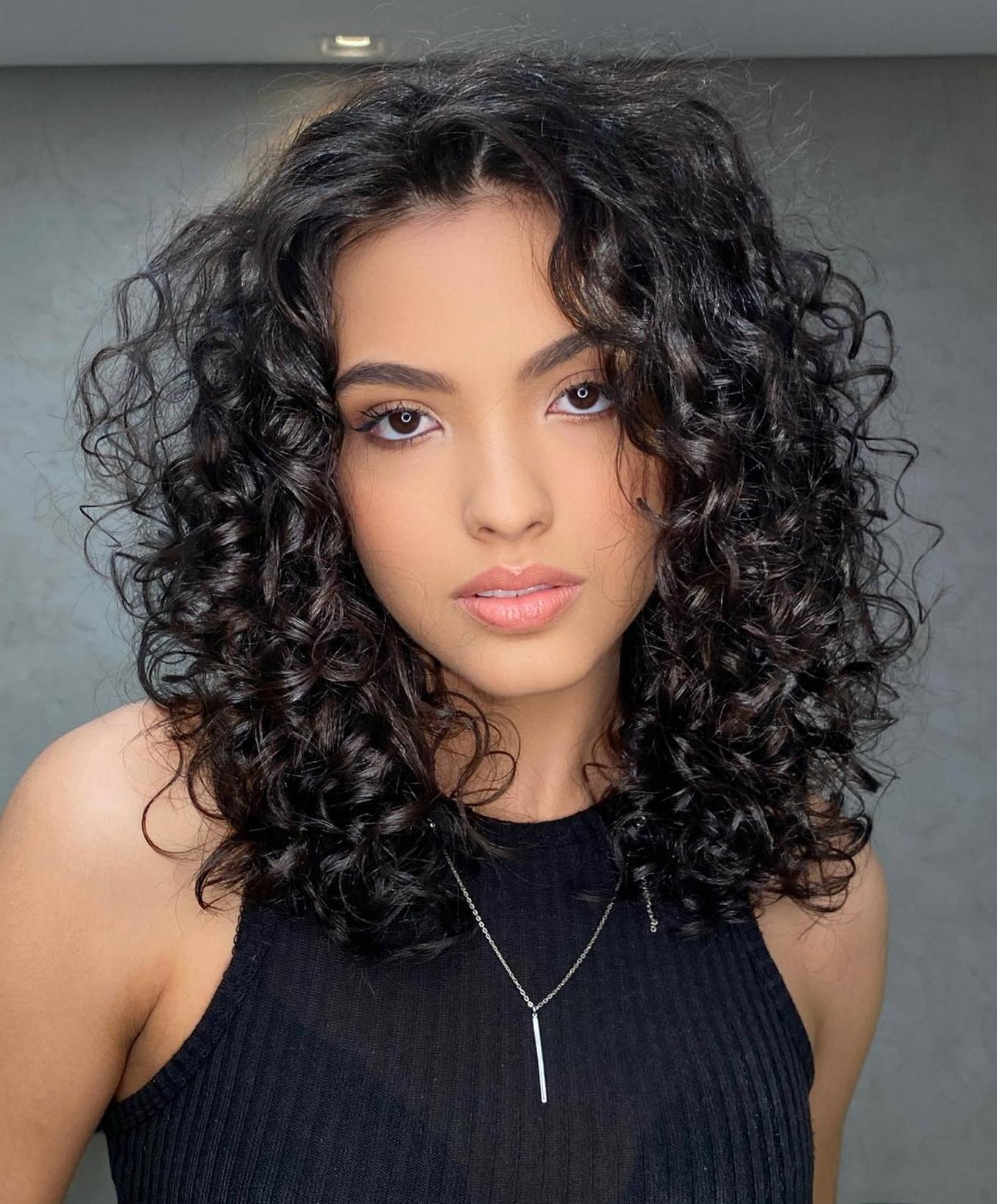 Dark Brown With Caramel Highlights Mid-Back Curls With Caramel Dark Brown With Caramel Highlights Mid-Back Curls With Caramel — Easy Hairstyles for Curly Hair