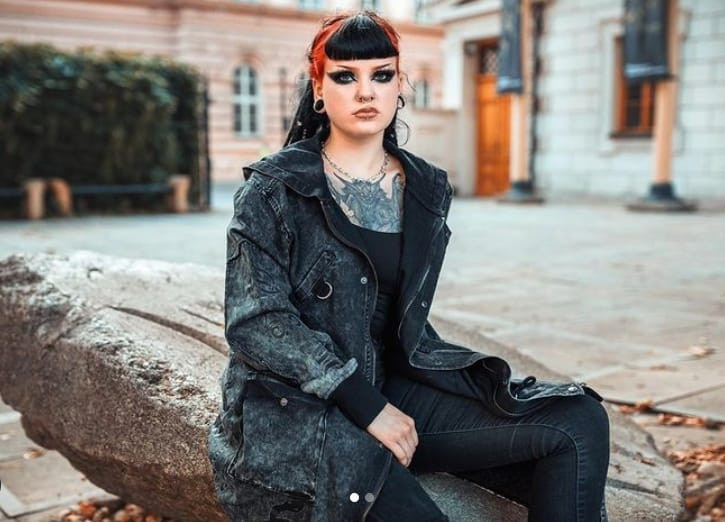 Distressed Denim Jacket with Layered Tops Distressed Denim Jacket with Layered Tops — Metalhead Outfits