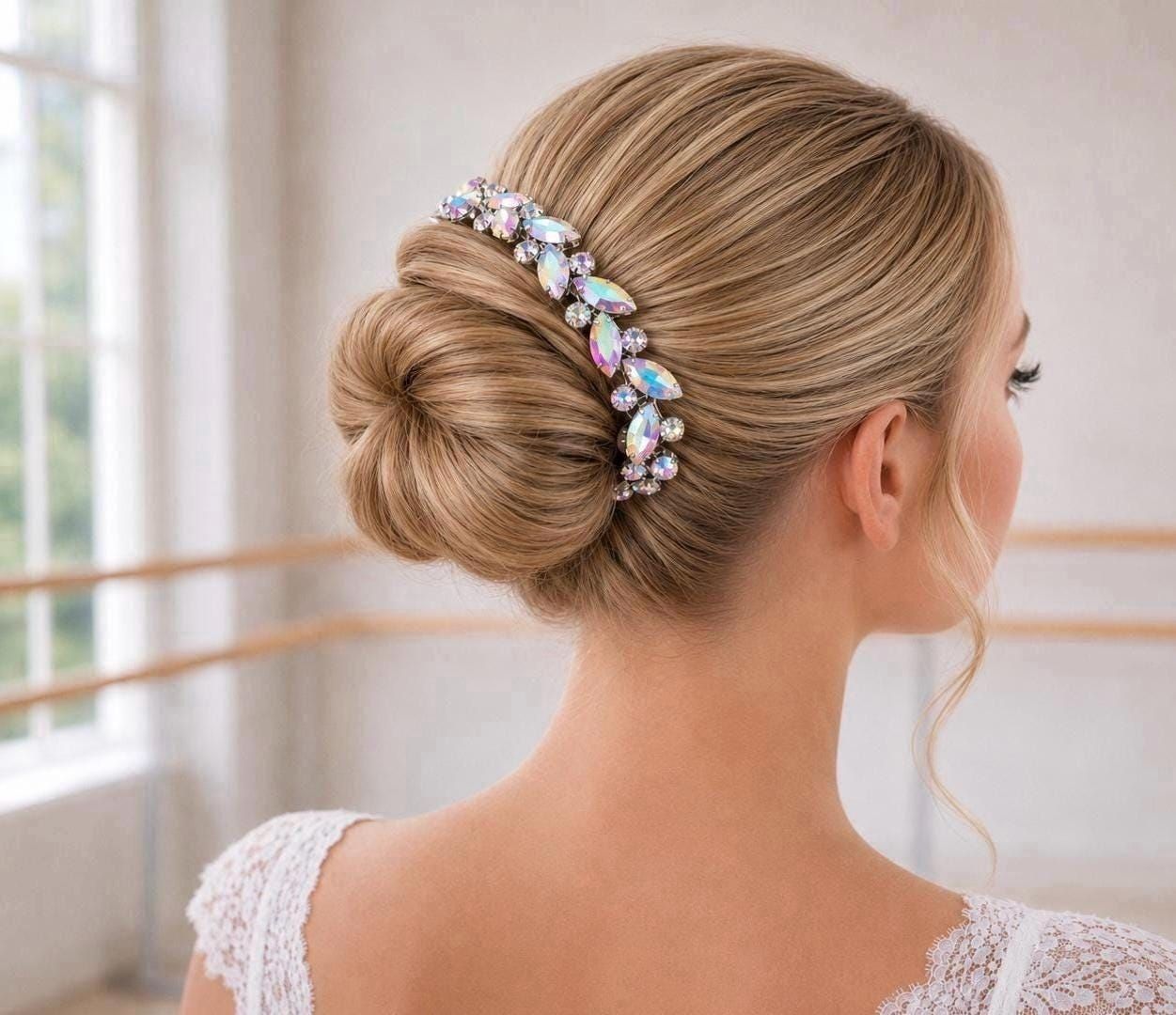 Classic Bun With Sparkling Accessory — Dance Recital Hairstyles