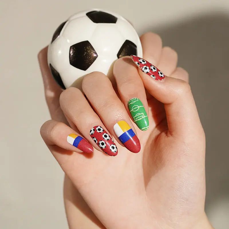 Glossy Metallic Visual Idea Glossy Metallic Visual Idea — Soccer Nails