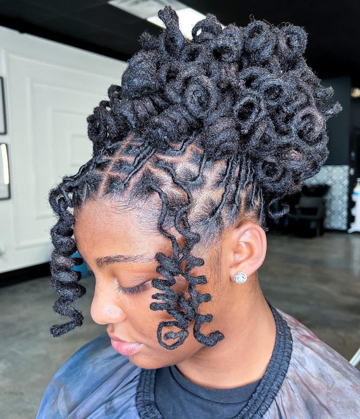 High Ponytail with Curled Loc Ends High Ponytail with Curled Loc Ends — Loc Styles for Work