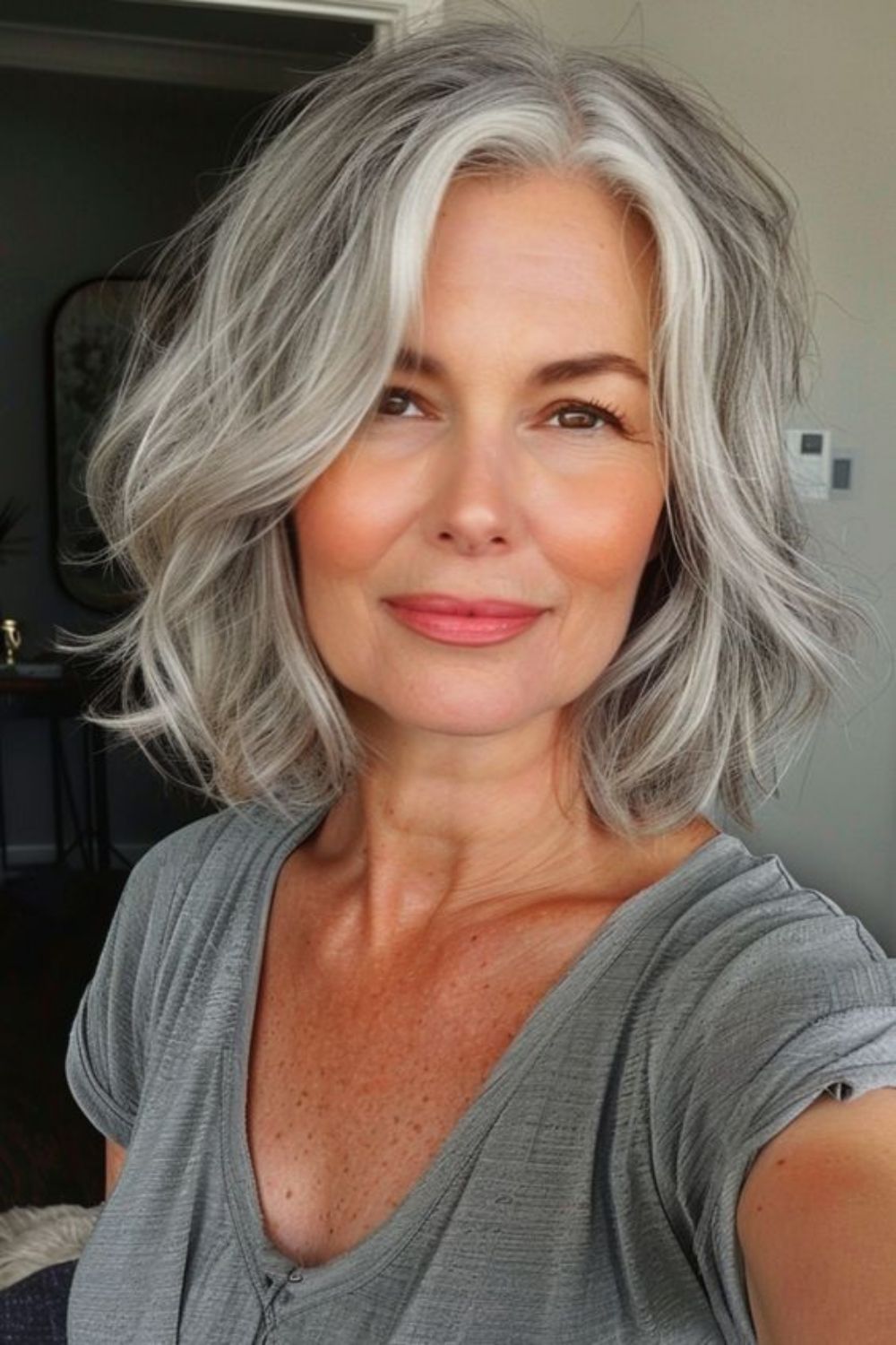 Natural Grey With White Silver Highlights Natural Grey With White Silver Highlights — Highlights Over 60