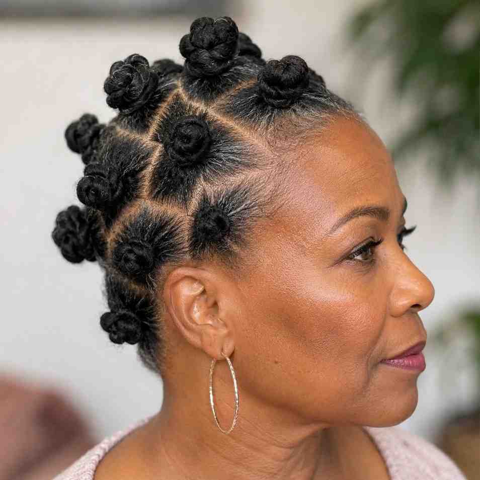 Intricate Bantu Knots With Geometric Parting Intricate Bantu Knots With Geometric Parting — Natural Hairstyles for Black Women