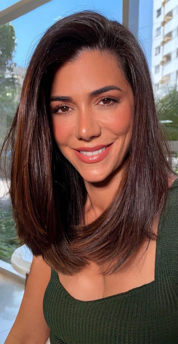 Dark Brown With Auburn Highlights Dark Brown With Auburn Highlights — Hair Color for Medium Skin
