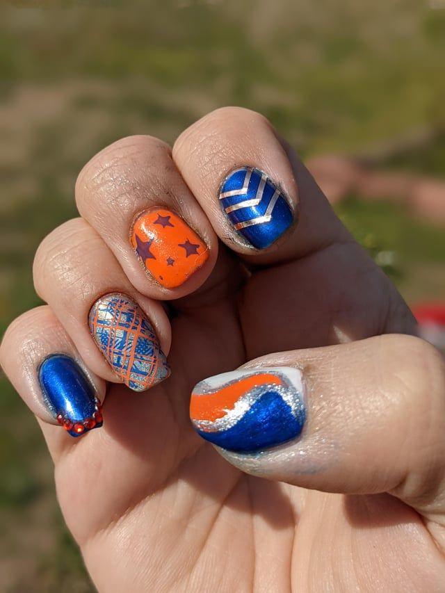 Short Square USA Flag Olympic Nails Short Square USA Flag Olympic Nails — Gymnastics Nails