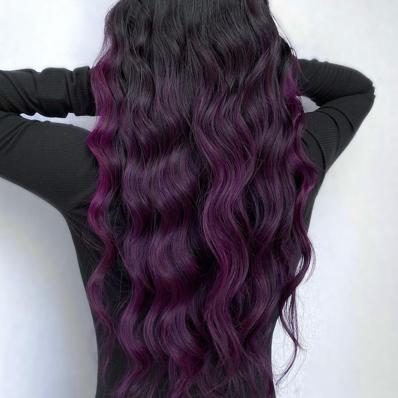 Dark Base With Deep Purple Highlights Visual Idea — Purple Hair