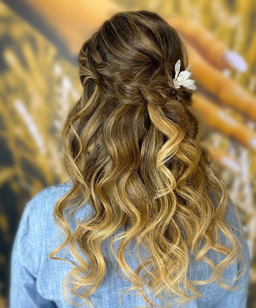 Half Up Half Down Braided Accents Visual Idea — Half Up Half Down with Curls
