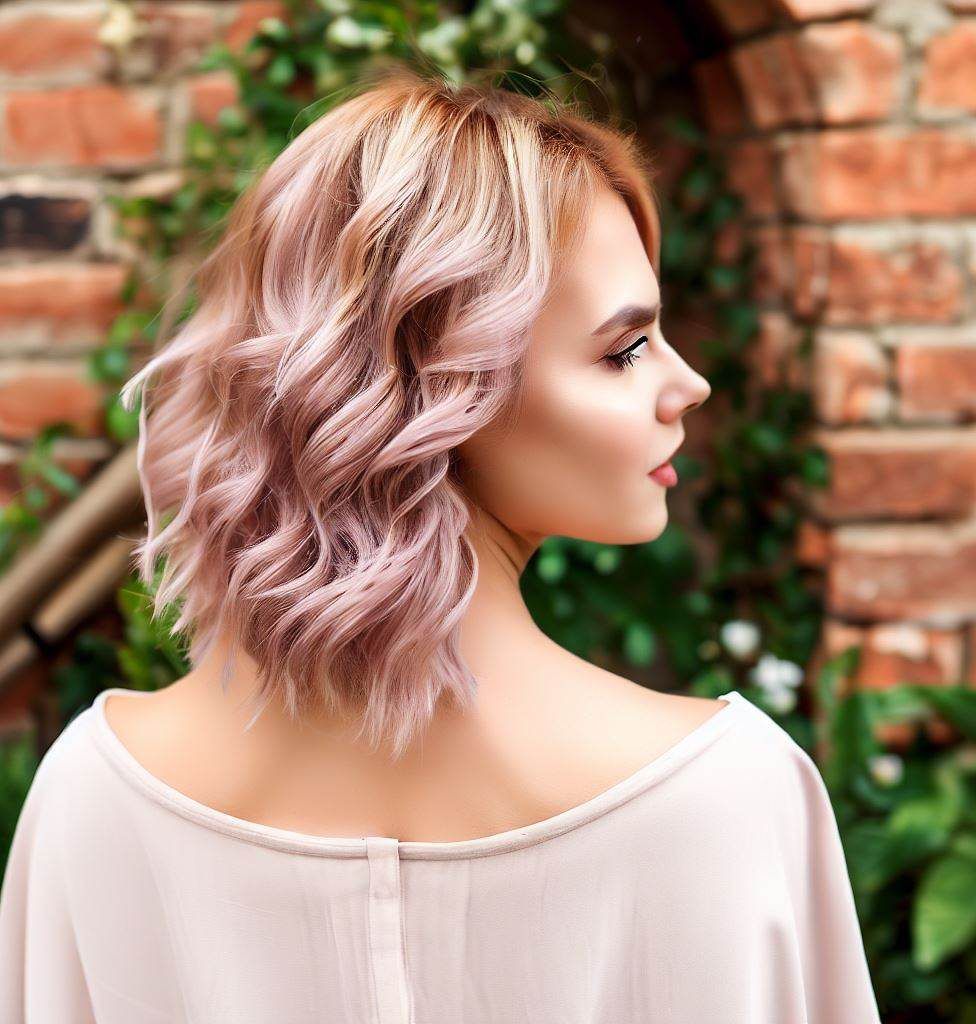 Rose Gold Balayage Visual Idea Rose Gold Balayage Visual Idea — Balayage Short Hair