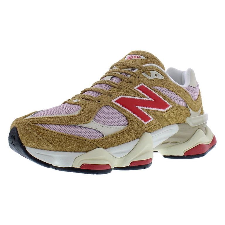 Tan, Pink, and Red Accented 9060s: A Detail View Tan, Pink, and Red Accented 9060s: A Detail View — New Balance 9060 Outfits