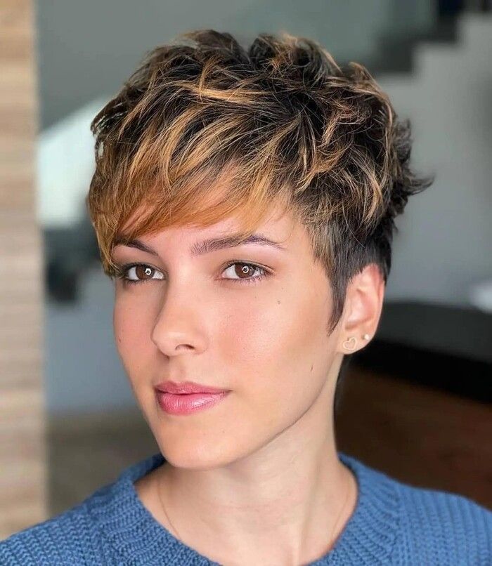 Stacked Layered Blonde Pixie Bob