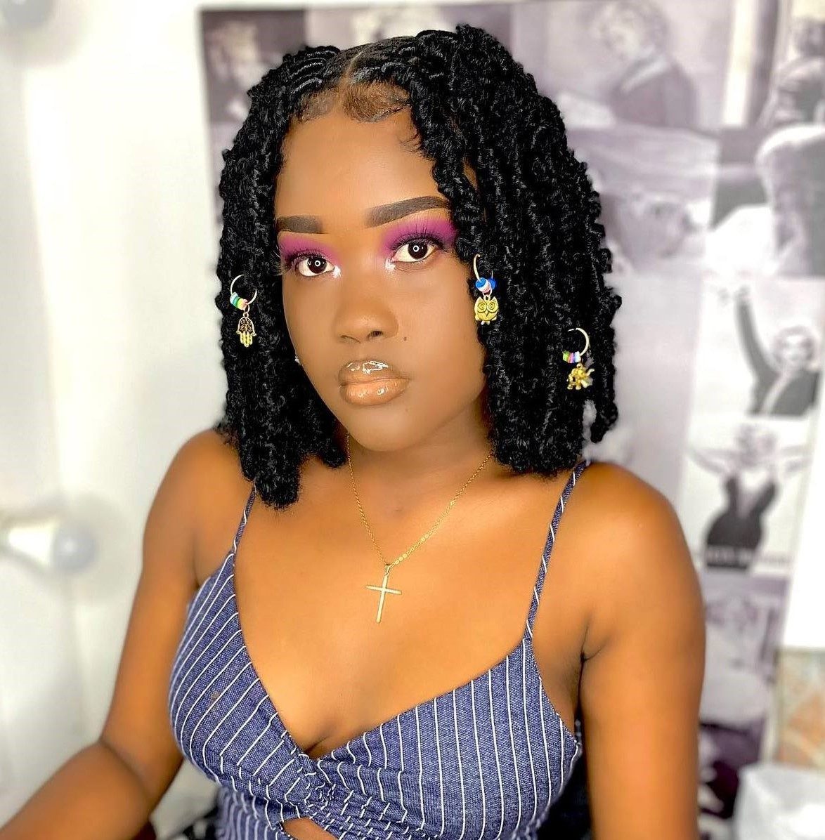 Collarbone Butterfly Locs with Beads — Boho Locs