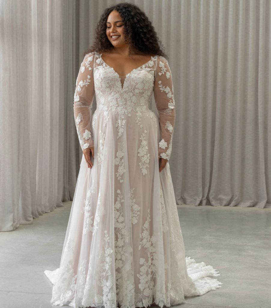 Ivory Lace A-Line Ballgown Wedding Dress — Plus Size Dresses