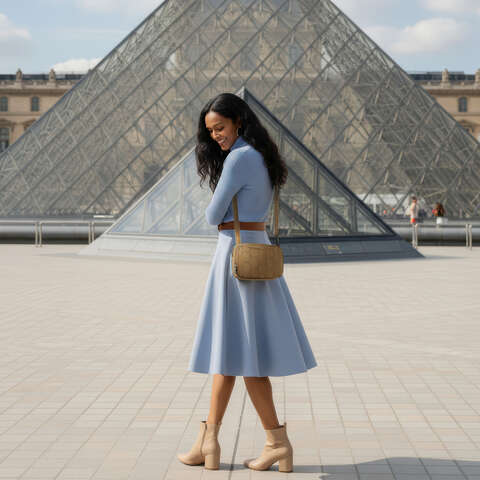 Travel-Ready Chic with a Suede Crossbody and Coordinated Outfit — Crossbody Bags