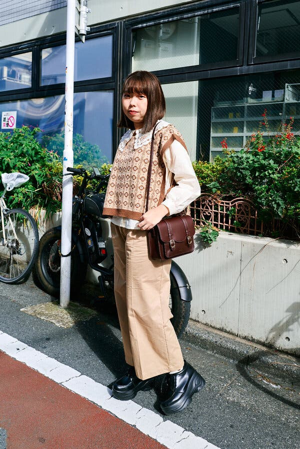 Cozy Layers: Knit Vest Over Collared Shirt and Trousers — Tokyo Outfits