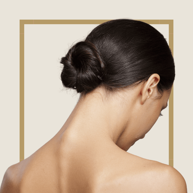 Medium Texture Dark Brown Bun — Slick Back Bun