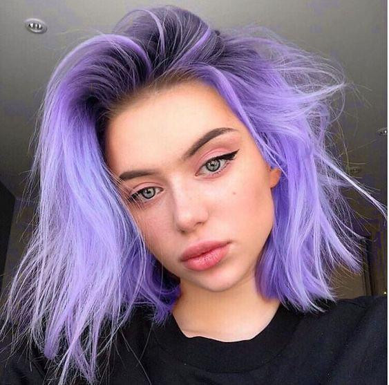 Vibrant Pastel Purple Lob for Fine Hair Vibrant Pastel Purple Lob for Fine Hair — Pastel Purple Hair