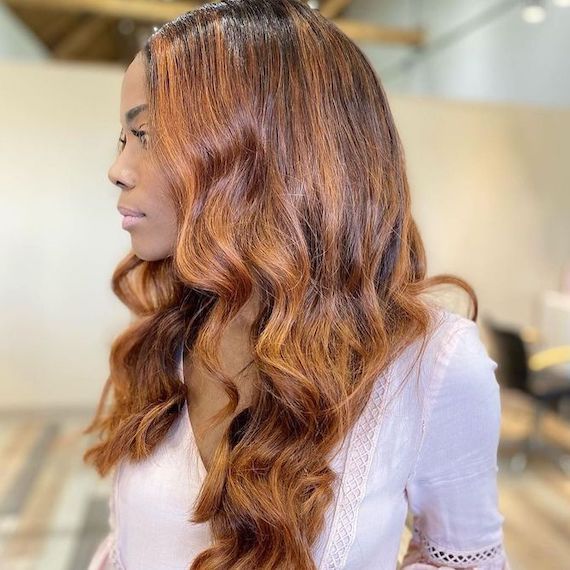 Long Layers Visual Idea Long Layers Visual Idea — Honey Blonde on Black Women