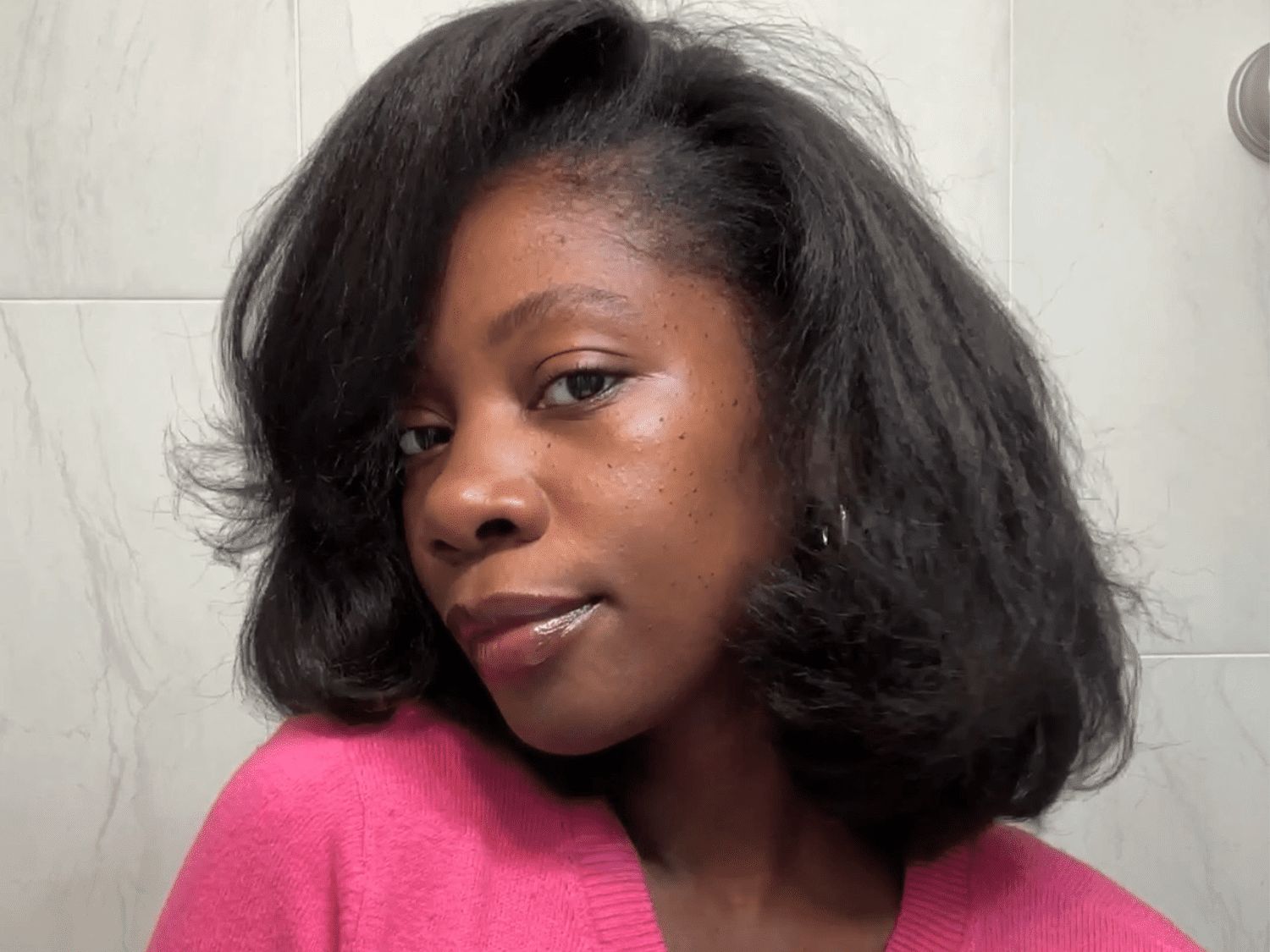 Voluminous Black Blowout With Soft Curls Voluminous Black Blowout With Soft Curls — Silk Press Curls