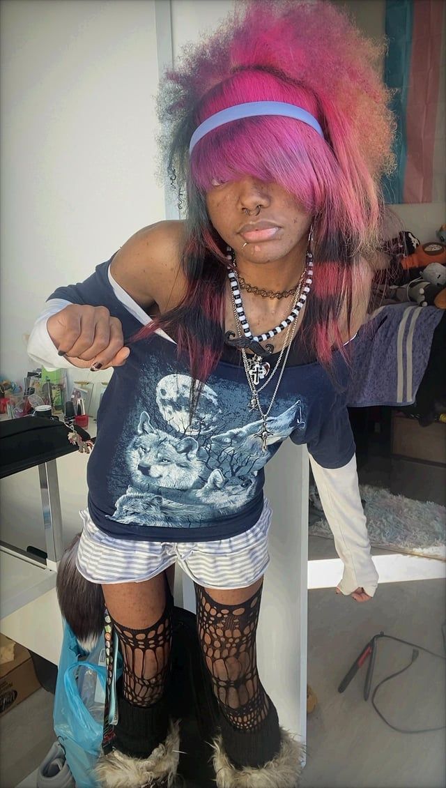 Pink Black And Blonde Highlights Visual Idea — Scene Hair