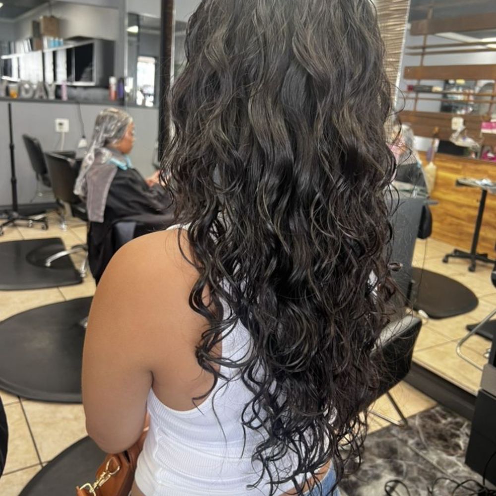 Long Wavy Dark Brown Defined Long Wavy Dark Brown Defined — Perms for Long Hair