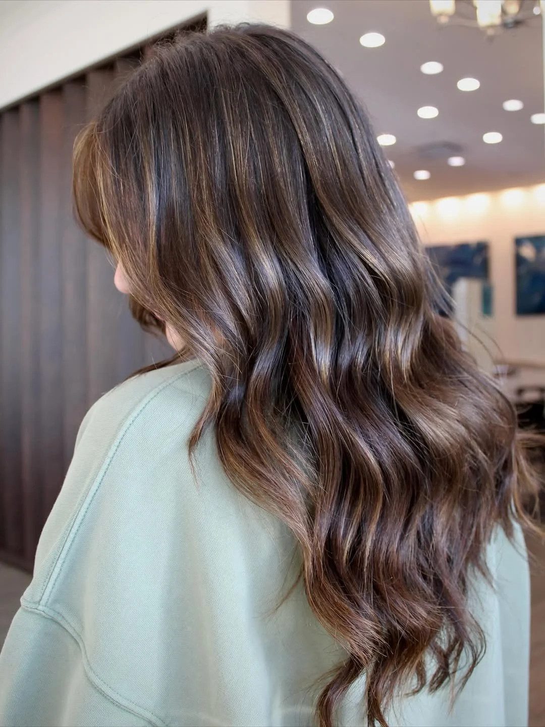 Brunette With Subtle Caramel Balayage Visual Idea — Brunette Balayage