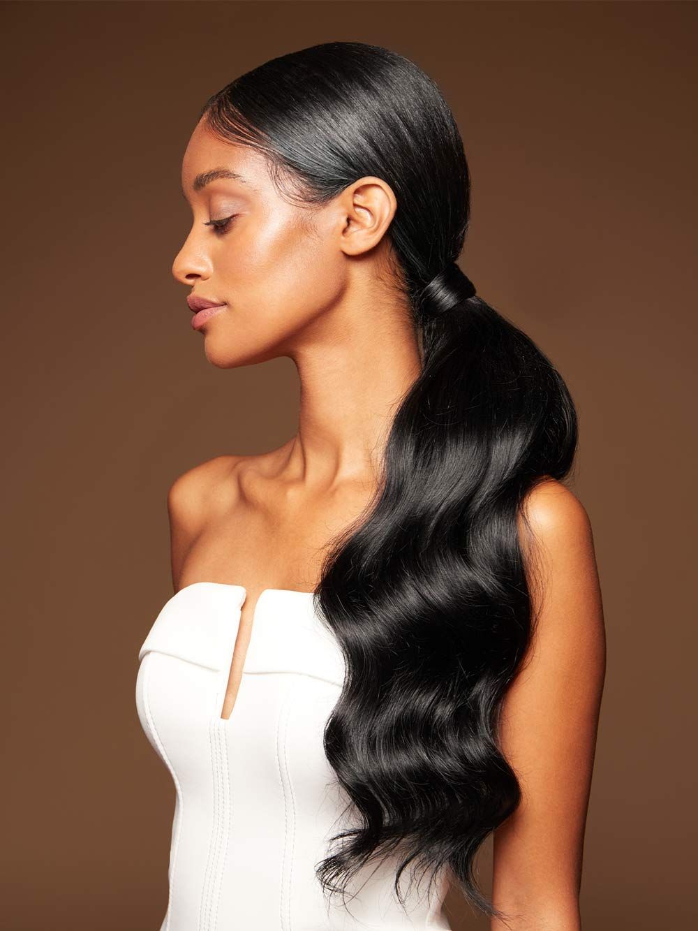 20" Jet Black Ponytail Extension (120g)