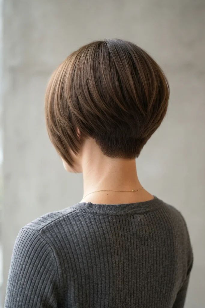 Medium Brown Stacked Neck Bob Medium Brown Stacked Neck Bob — Long Bob