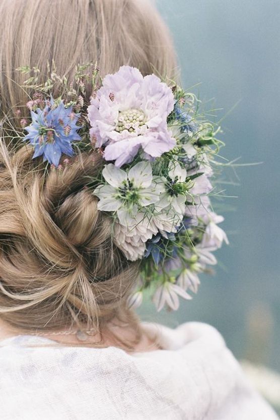 Black Visual Idea — Wedding Hairstyles with Flowers