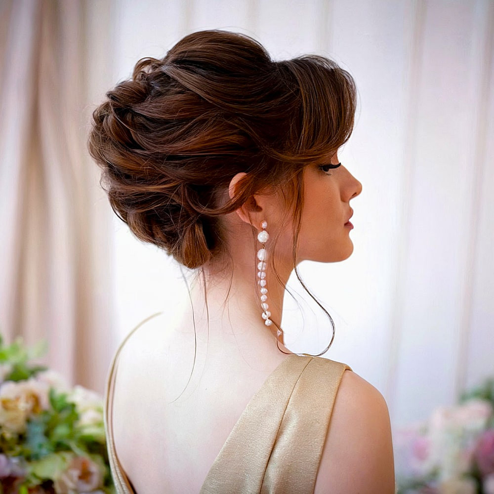 Voluminous Textured Dark Brown Updo Voluminous Textured Dark Brown Updo — Prom Hairstyles for Long Hair