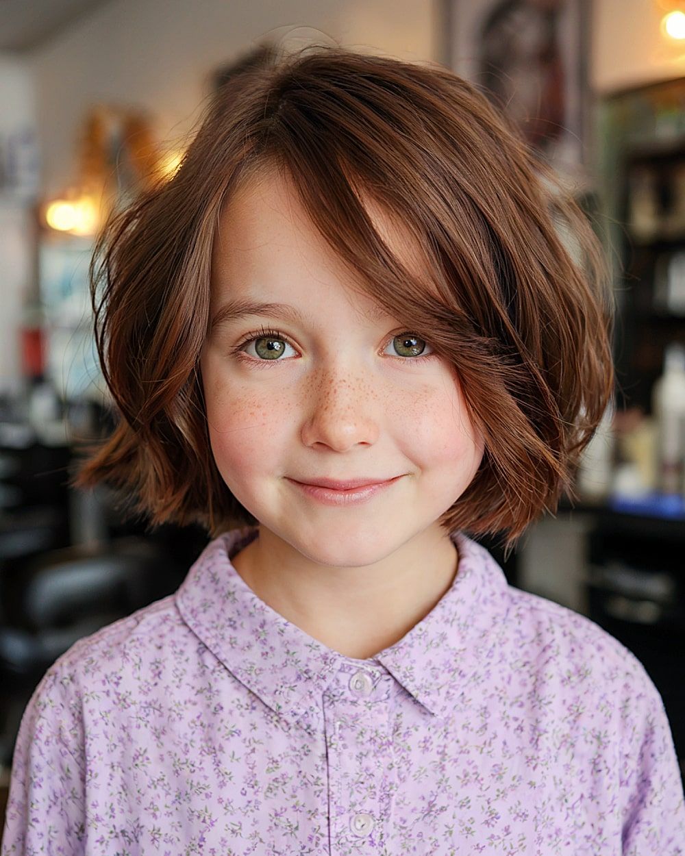 Sleek Reddish-Brown Bob With Blunt Bangs — Kids Haircuts