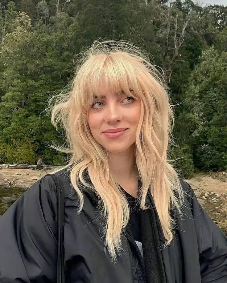 Loose Waves Ash Blonde Wolf Cut